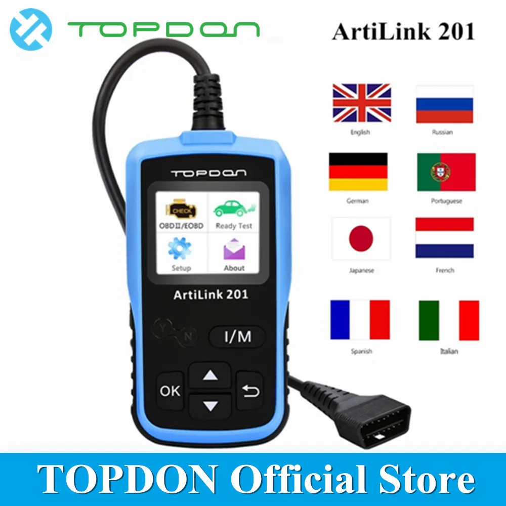 TOPDON ArtiLink 201 AL201 Auto OBD OBD2 Scanner Automotive Code Reader Diagnostic Tool Brand Car Diagnosis ODB OBDII PK CR6001 TOPDON ArtiLink 201 AL201 Auto OBD OBD2 Scanner Automotive Code Reader Diagnostic Tool Brand Car Diagnosis ODB OBDII PK CR6001