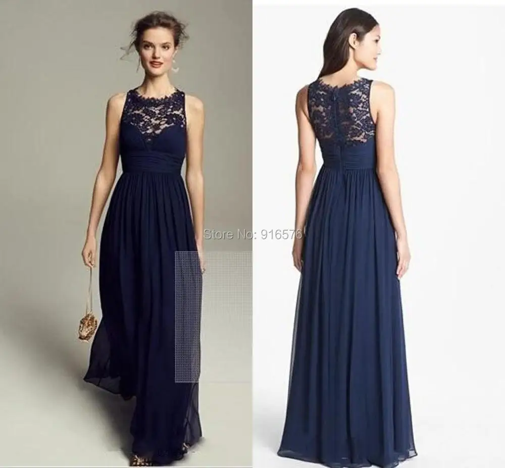 Wedding Navy Blue Lace Bridesmaid Dresses navy lace bridesmaid dresses page 20 chiffon shop scoop neck sleeveless floor length blue wedding party gowns custom made 2015 very popular sale