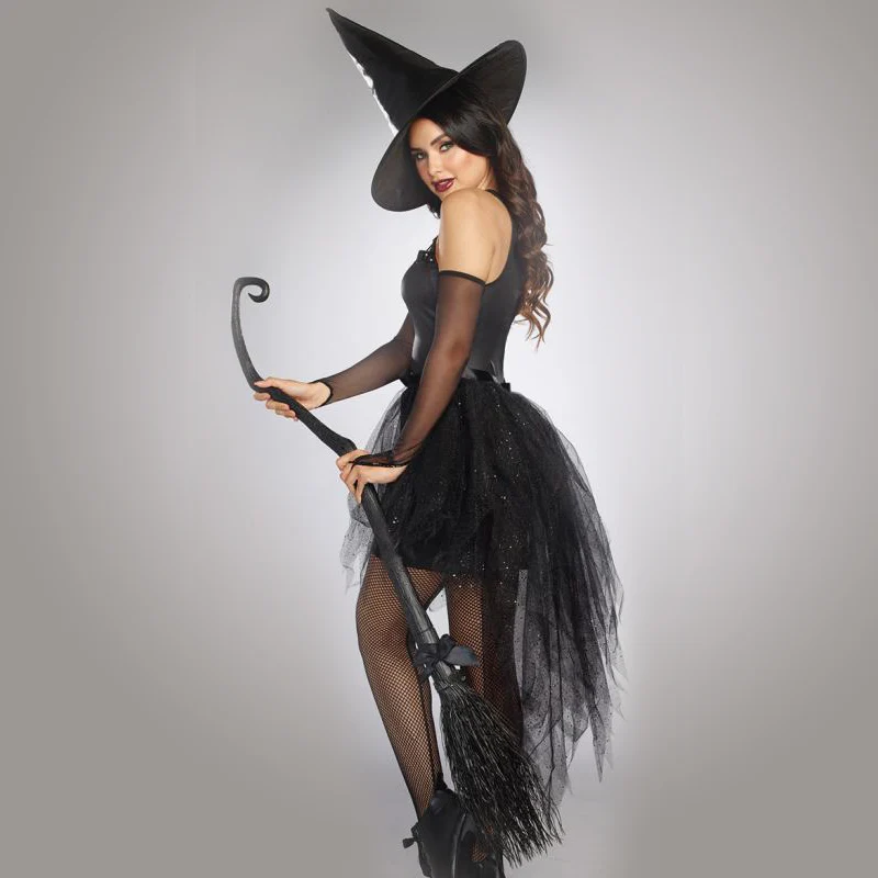 Фантазия черная ведьма нарядное платье вечерние платья Карнавальная одежда для сцены костюм на Хэллоуин костюм волшебницы взрослый Косплей
