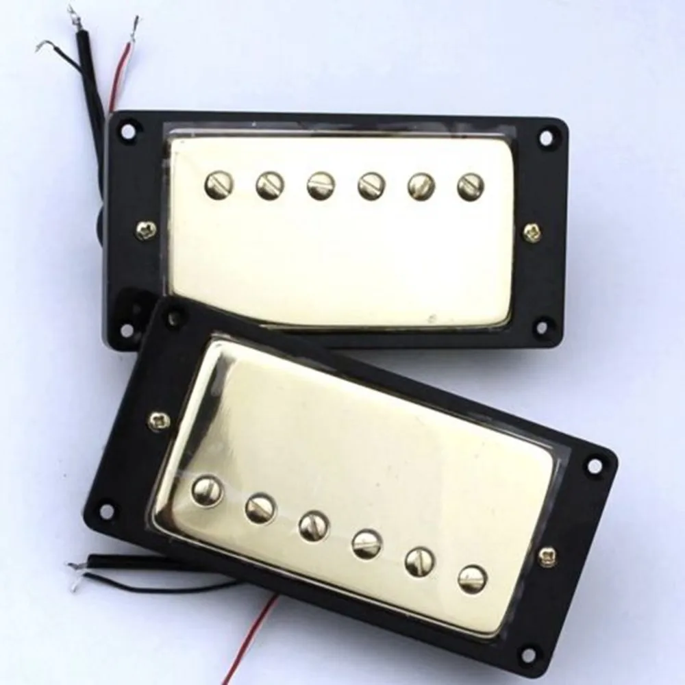 HUMBUCKER PICKUP SET GOLD FOUR CONDUCTOR WIRES ALNICO V Pickups Fits