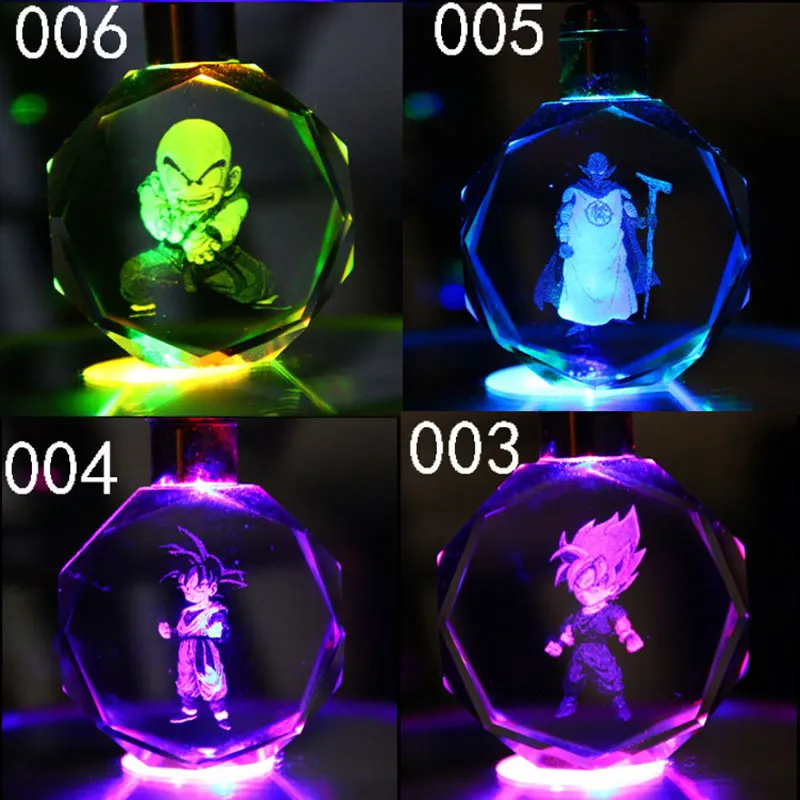 

Hot LED Dragon Ball Z Cartoon Keychain Anime Cosplay Shiny Crystal Ball Crystal Keyrings Car Keychains Key Holder