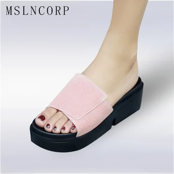 

Plus Size 34-44 Summer Woman Casual Shoes Platform Wedge Beach Flip Flops Slippers Women Peep Toe Sandals Platform Comfortable