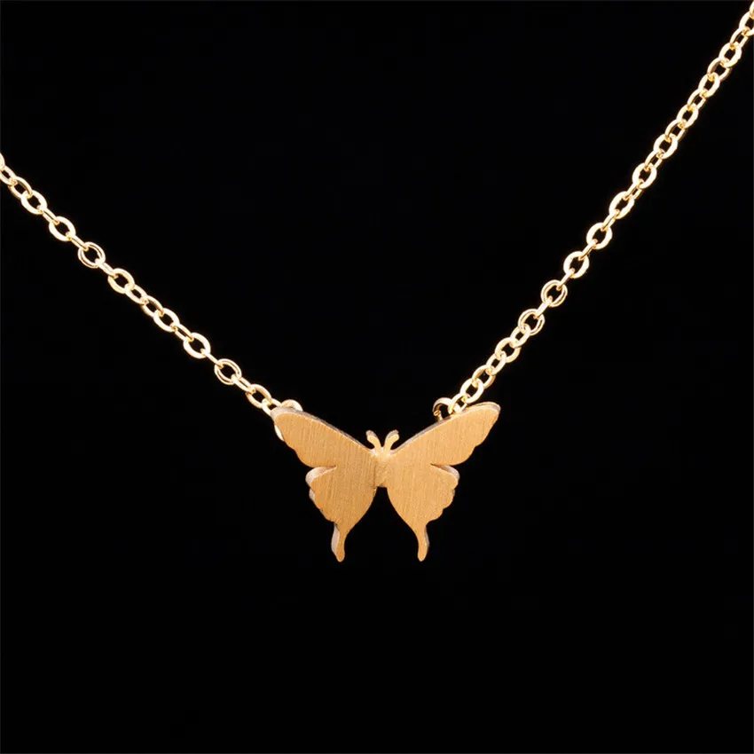 Dainty Butterfly Charm Necklaces For Women Animal jewelry Stainless Steel Chain Necklace Choker Children Gifts Bijoux Femme Bff|Pendant Necklaces|Jewelry & Accessories - AliExpress