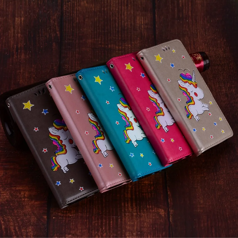 

FGHGF Unicorn Wallet Style Flip Cover For Samsung S10 Plus Case For Samsung S10 S10e J4 J6 Plus A7 A9 2018 Leather PU Case