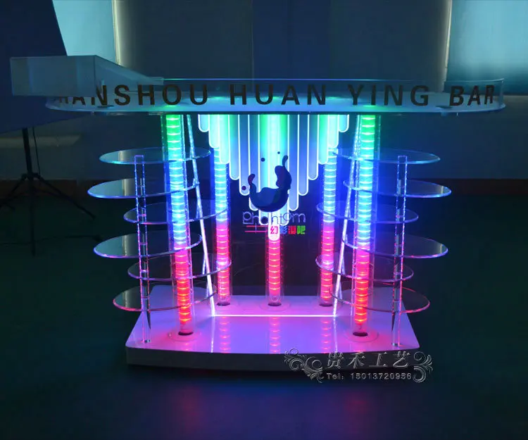 Акриловый дисковый стол красочное освещение с музыкальным мотивом настольная подставка для блюд бар Ослепительная световая консоль управления