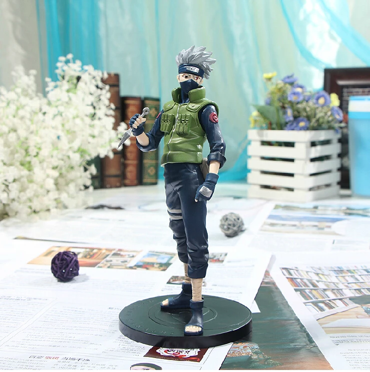 

Stock Japanese Anime Cartoon animacion Naruto Hatake Kakashi PVC Action Figure Model Toys Dolls 9" 22cm With box Free Shipping