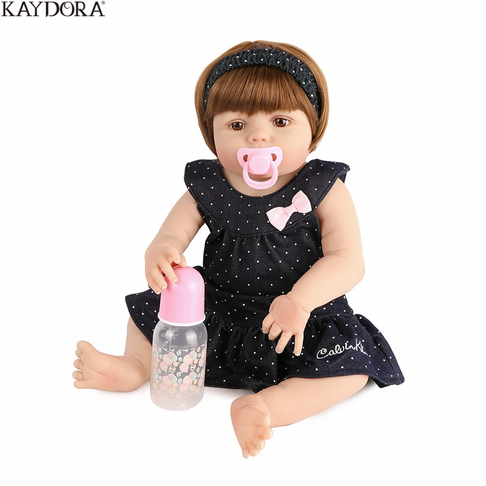 

KAYDORA 55cm Reborn Baby Doll Full Silicone Lifelike Bebe Realistic Lifelike Bebe Reborn menina Kid Boneca Toy Gril Doll