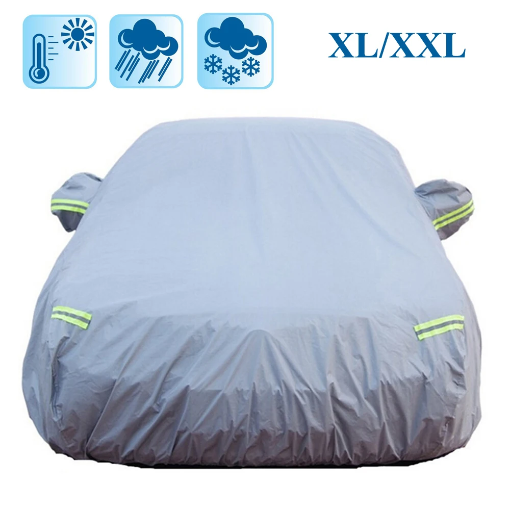 

Universal Thick Car Full Cover Snow Ice Waterproof Sun UV Rain Shade Cover Size M-XXL Outdoor Protector For Winter Car Covers