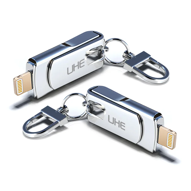 OTG USB флэш накопитель для iPhone 16 ГБ 32 64 с разъемом Lightning на металлический U диск HD