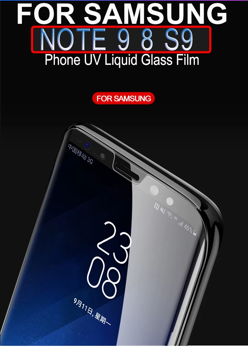 UV Liquid Note 10 полное клеевое закаленное стекло для samsung Galaxy S8 S9 S10 5G Note 8 9 10 Plus Защитная пленка для экрана полное покрытие