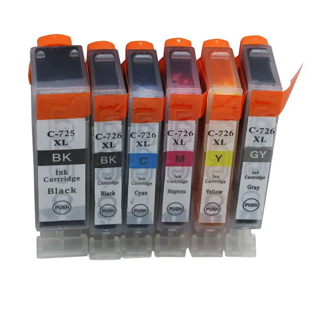6PK Ink Cartridge PGI 725 CLI 726 PGI725 725 CLI726 726 For Canon PIXMA IP4870 IP4970 IX6560