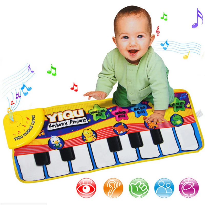 Niños del niño bebé Musical Electrónico Piano Teclado esteras Alfombras Play Mat Toys 