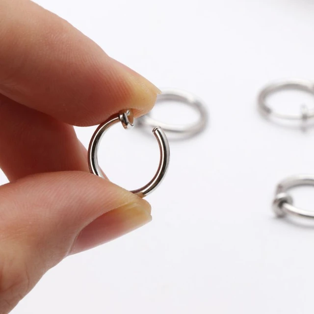 10Pcs Sliver No Ear-hole DIY Clip On Circle Hoop Earrings For Jewelry Making  - AliExpress