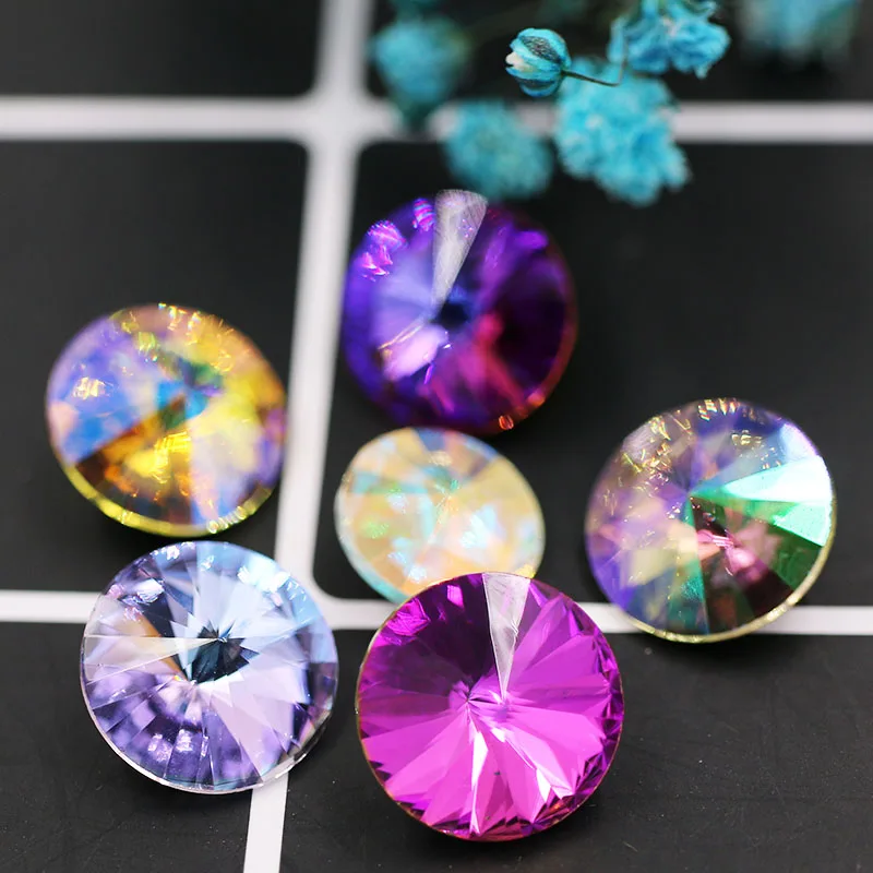 

10mm/12mm/14mm Round shape pointback glass rhinestones high quality crystals glue on rhinestones 20pcs diy clothing Accessories