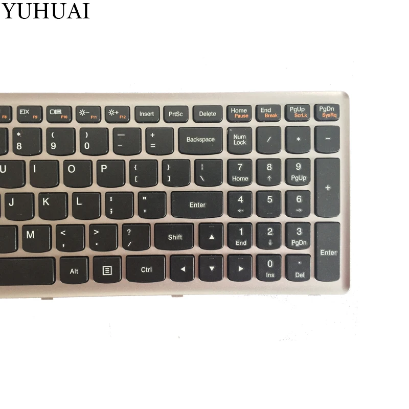 Новая американская Клавиатура для ноутбука lenovo Ideapad Z500 Z500A Z500 Z500G P500 US клавиатура с серебристой рамкой без подсветки