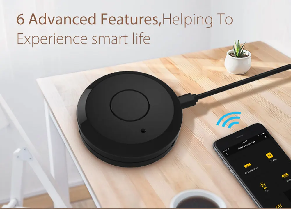 Smart ПДУ голос Управление Alexa Google Assistant TUYA Универсальный 360 градусов домашней автоматизации WiFi + ИК-умному»