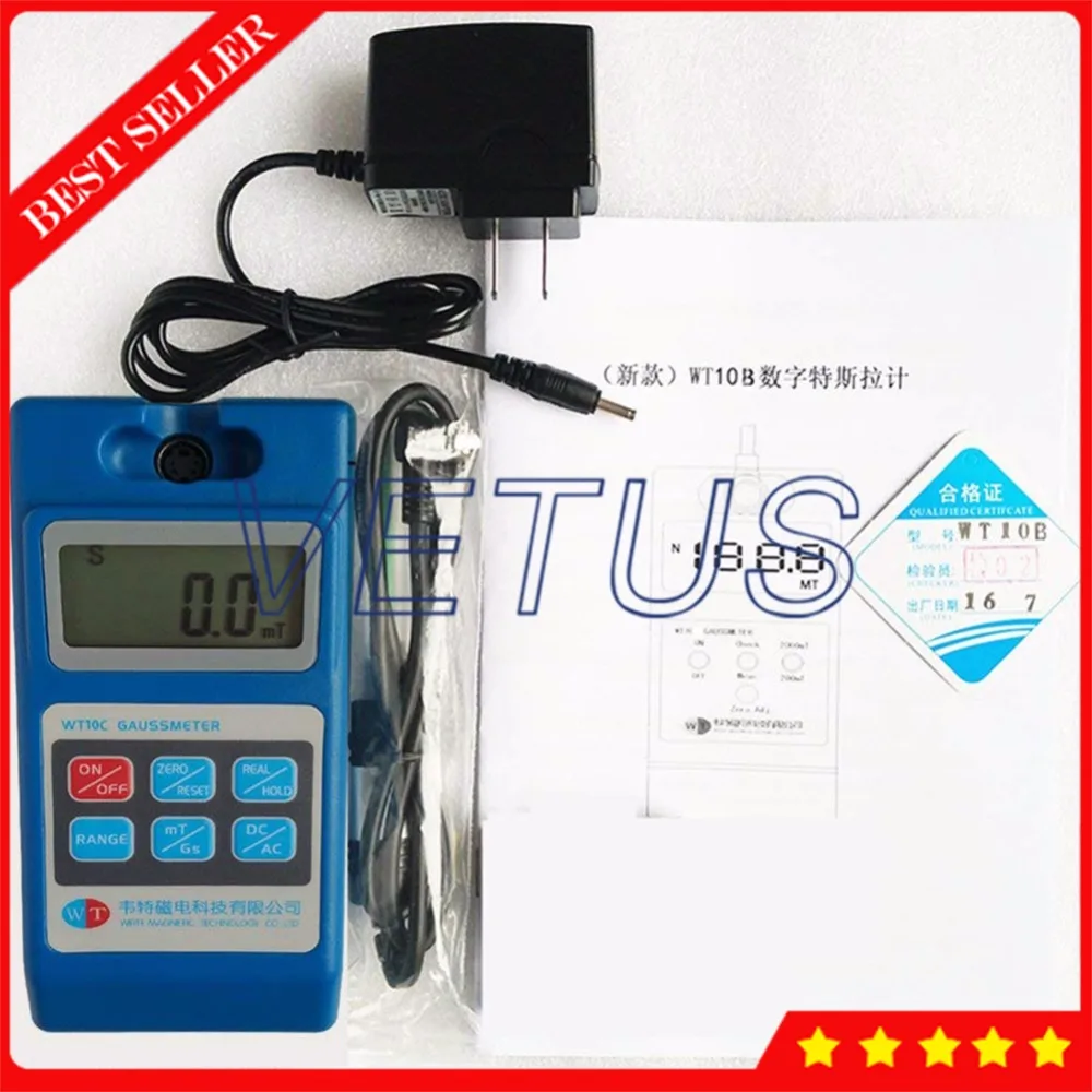

WT10C Portable Handheld Digital Gauss Meter Tesla Meter with Surface Gaussmeter Magnetic Field Tester AC / DC 0~200mT~2000 mT