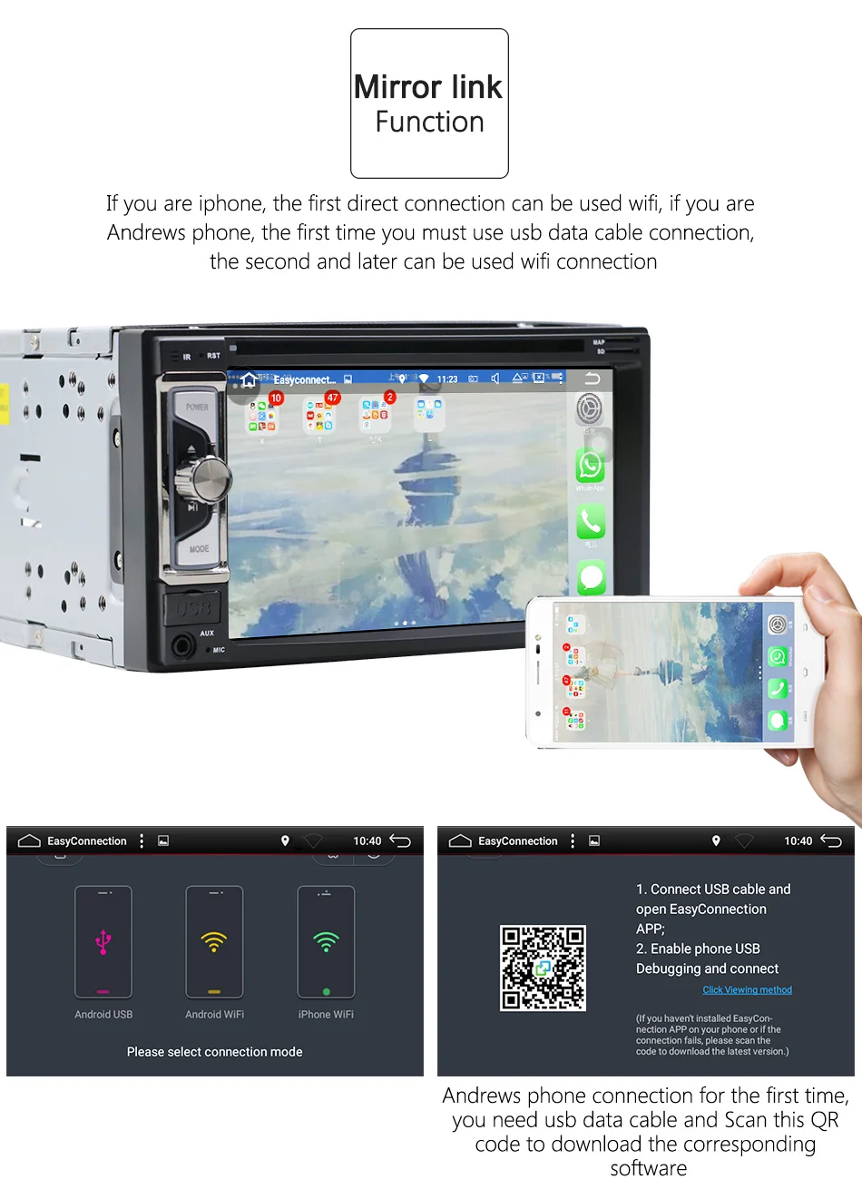 Flash Deal Eunavi Universal 2 Din Android 8.1 Car DVD Player Radio Stereo System 2din GPS Navigation WiFi Bluetooth Touch Screen 1024*600 8