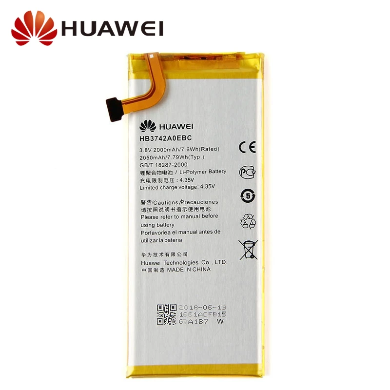 Оригинальный сменный аккумулятор для Huawei P6 G6 G621 H30 C00 TL00 G620 C8817D HB3742A0EBC оригинальный