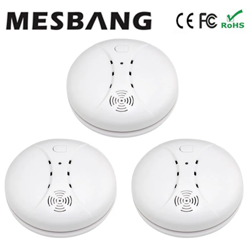 

2017 wireless smoking detector smoke sensor wireless to GSM alarm system or separetely using free shippping