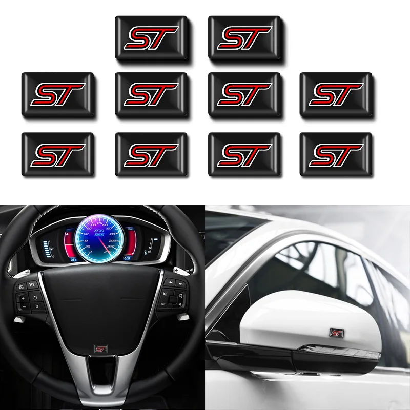 

10pcs 3D Epoxy Decorative Emblem small Decorative for Ford ST Fusion Everest Escape Explorer Edge Mondeo Focus Ecosport Fiesta