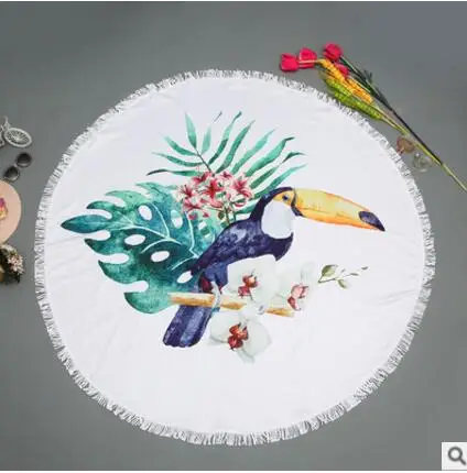 as pic 150X150 см круглый высококачественный банный полотенце, принтованное из микрофибры роскошное пляжное полотенце Rond Strandlaken круглое банное полотенце одеяло - Цвет: as pic