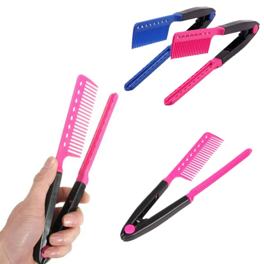 

2019 New Chic Beauty Hair Straightener Comb Salon Styling Tool Delicate V Type DIY Hairdressing Styling 100% Brand high Quality