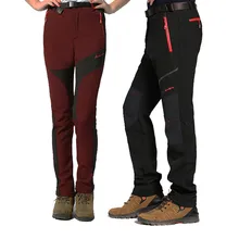 Водонепроницаемые Брюки женские Ветрозащитный, для открытого спорта Зимние Брюки флисовые походные лыжные брюки