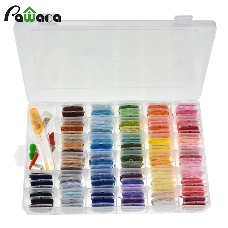 

Embroidery Floss with Storage Box 96 Colors Floss DIY Crafts Floss with Number Stickers and Floss Bobbins 38Pcs Cross Stitch Kit