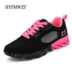 HYFMWZS кроссовки Для женщин 2018 красовки дышащая Спортивная обувь женские нескользящие кроссовки удобные Zapatillas Deportivas Mujer