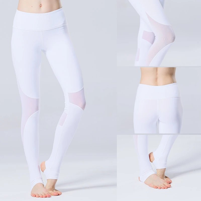 

Compression Yoga Leggings Mesh Patchwork Slim High Elastic Sports Pants Female Fitness Dance Pilates Exercise Stirrup Leggins