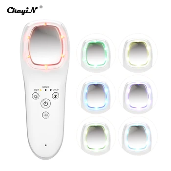 

USB Ultrasonic Vibration Face Beauty Instrument Anti Aging Face Tightening Firming Massager LED Photon Therapy Face Skin Care 31