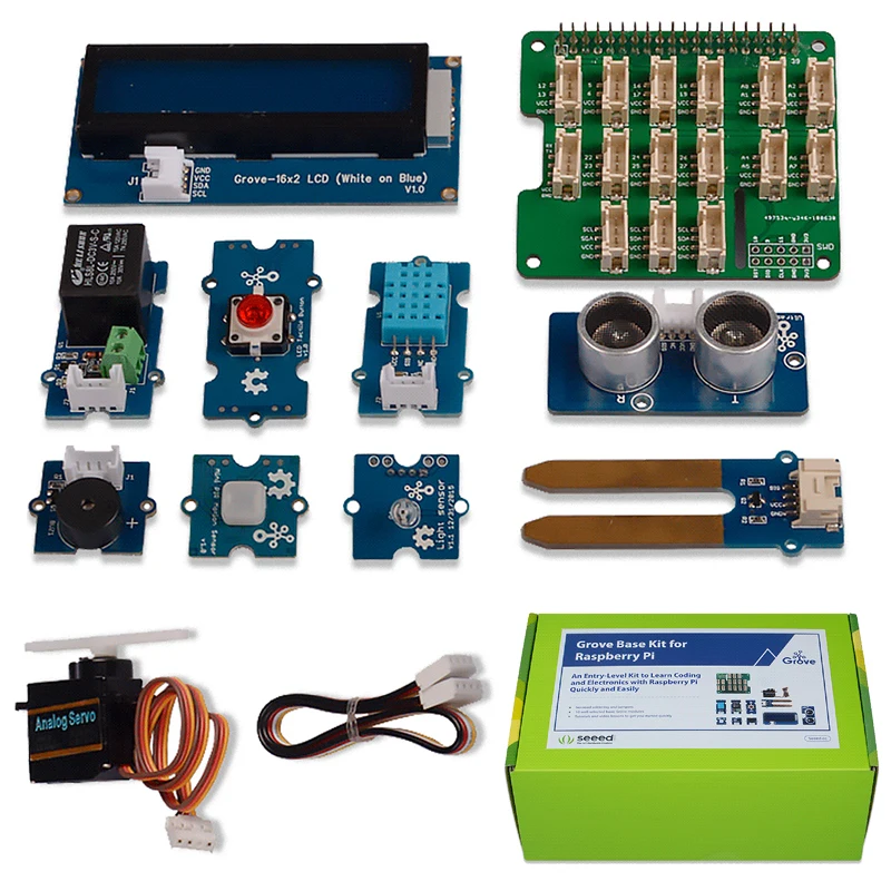 

Grove Base Sensor Kit Temperature&Humidity Sensor + Moisture Sensor + Mini PIR Motion Sensor + Extension Board for Raspberry Pi