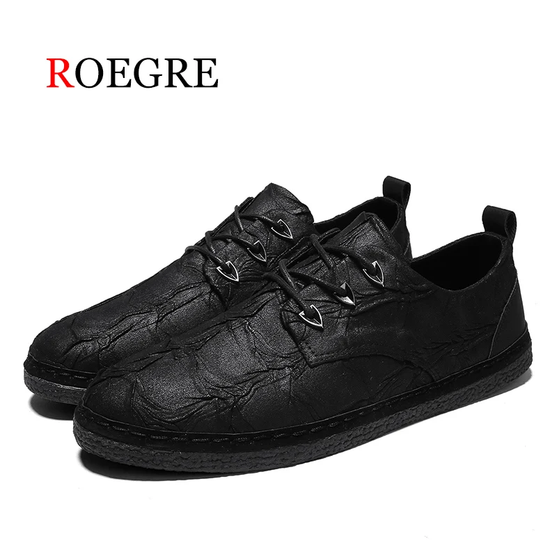 

New 2018 Leather Men's Shoes Luxury Fashion Lace-up Handmade Shoes High Quality Male Moccasins Leather Casual Shoes