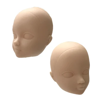 

NK 2 Pcs /Set Practicing Makeup Head No hair For Barbie Doll 1/6 For Kurhn BJD Doll's Girl Birthday Gift DIY Doll Accessories