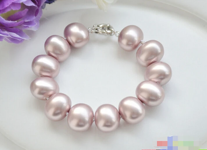 

P5166 8" 20mm LAVENDER EGG SOUTH SEA SHELL PEARL BRACELETNoble style Natural Fine jewe Fast (D) SHIPPING