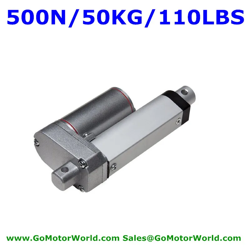 

Waterproof 12V 50mm 2inch stroke 500N 50KG load 20mm/s speed heavy duty linear actuator free shipping