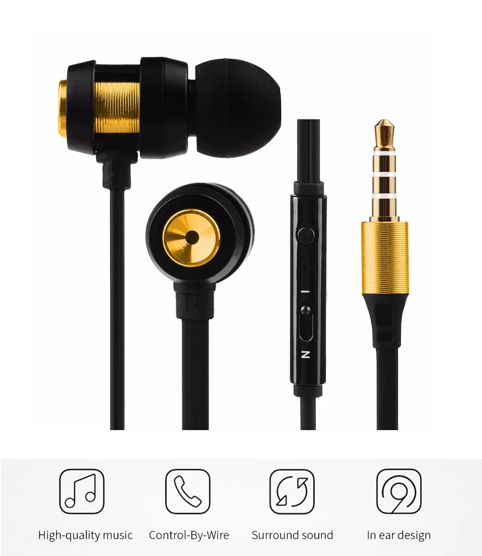 Wired Earphone With Mic Stereo Earphones In-Ear Headset Bass Music Sport Earbuds Noise Cancelling For iPhone 6s Plus Samsung MP3 (3)