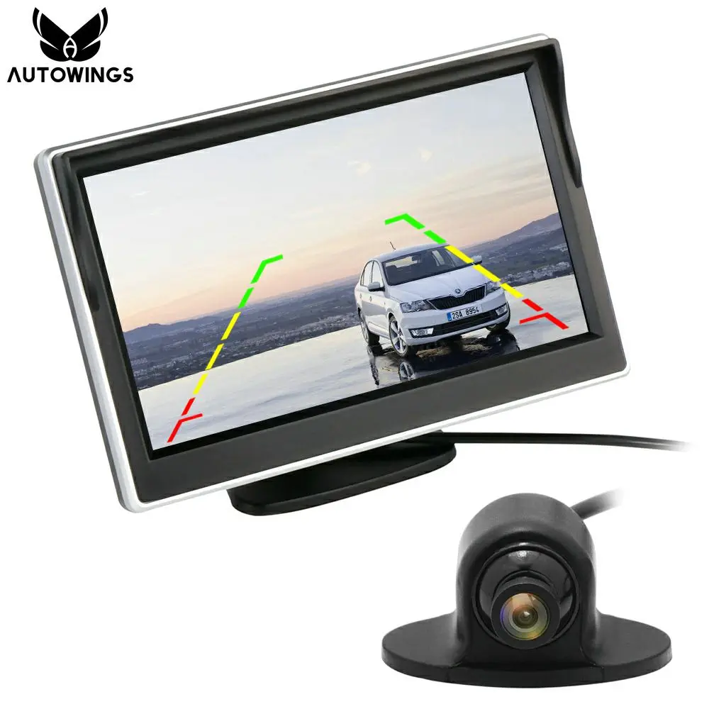 

2 in 1 5 Inch HD 800*480 Digital TFT LCD Car Monitor Rear View Mini Camera Reverse Monitor Car Parking Assistance Backup VCD/DVD
