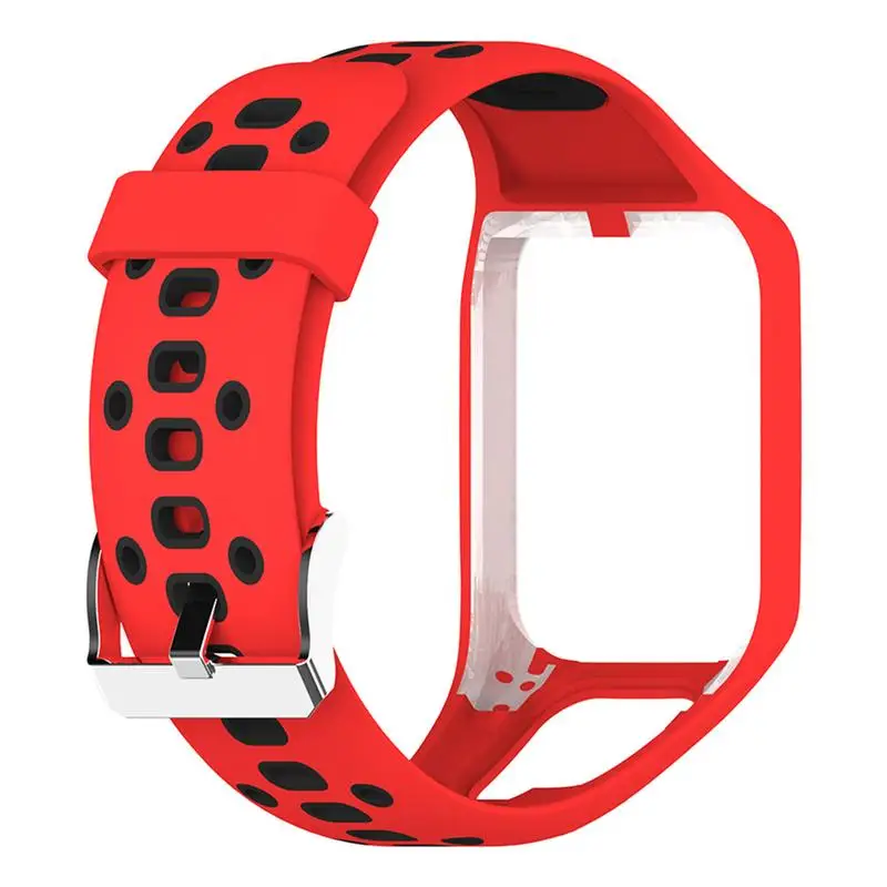 Силиконовый сменный ремешок на запястье ремешок для TomTom 2 3 серии Runner 2 3 Spark серии Golfer 2 Adventurer gps часы - Цвет: Red Black