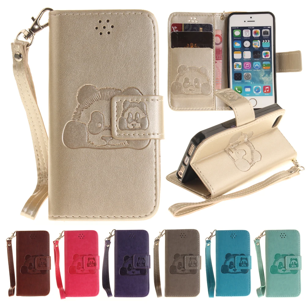 Panda Pattern Leather Phone Case For Samsung Galaxy A3 A300 2015 A310 2016 TPU Back Cover Flip Shell Stand Wallet Bag Capa | Мобильные