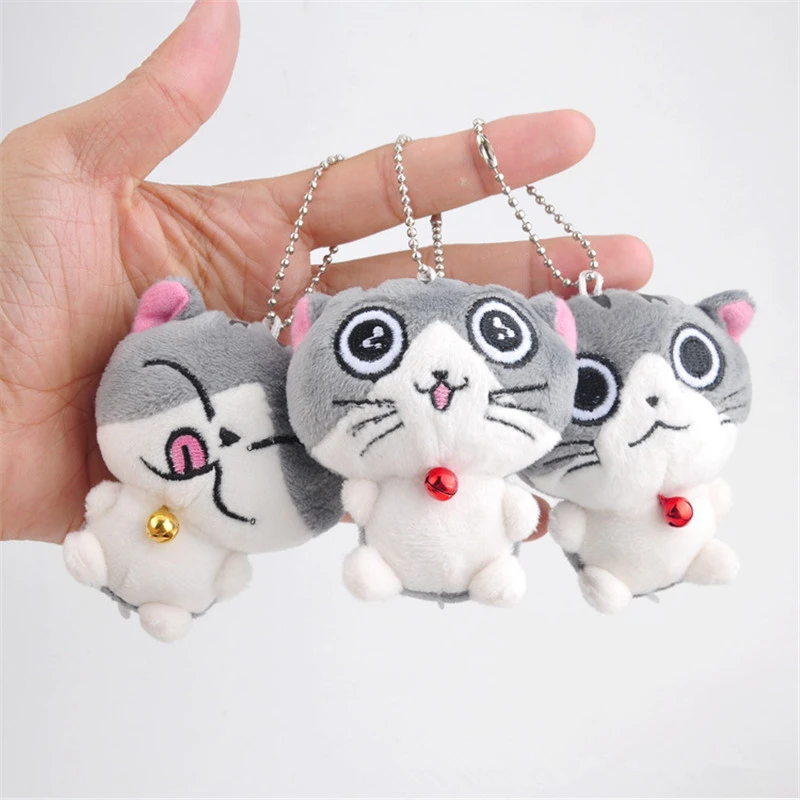 

Fashion Faux Rex Rabbit Fur Pompom Cute Cat Plush Doll Key Ring Woman Bag Charms Keychains Ball Beads Chain Car Keyring Trinket