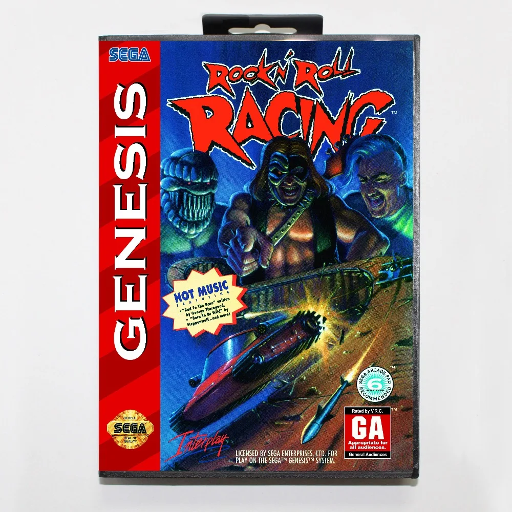 

Rock N'Roll Racing 16 bit MD card with Retail box for Sega MegaDrive Video Game console system
