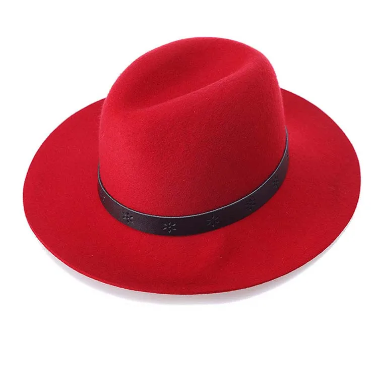 QDKPOTC мужской шерстяной войлок Британский Панама джазовая, шляпа шерсть фетровая шляпа Панама шляпа с широкими полями классическая