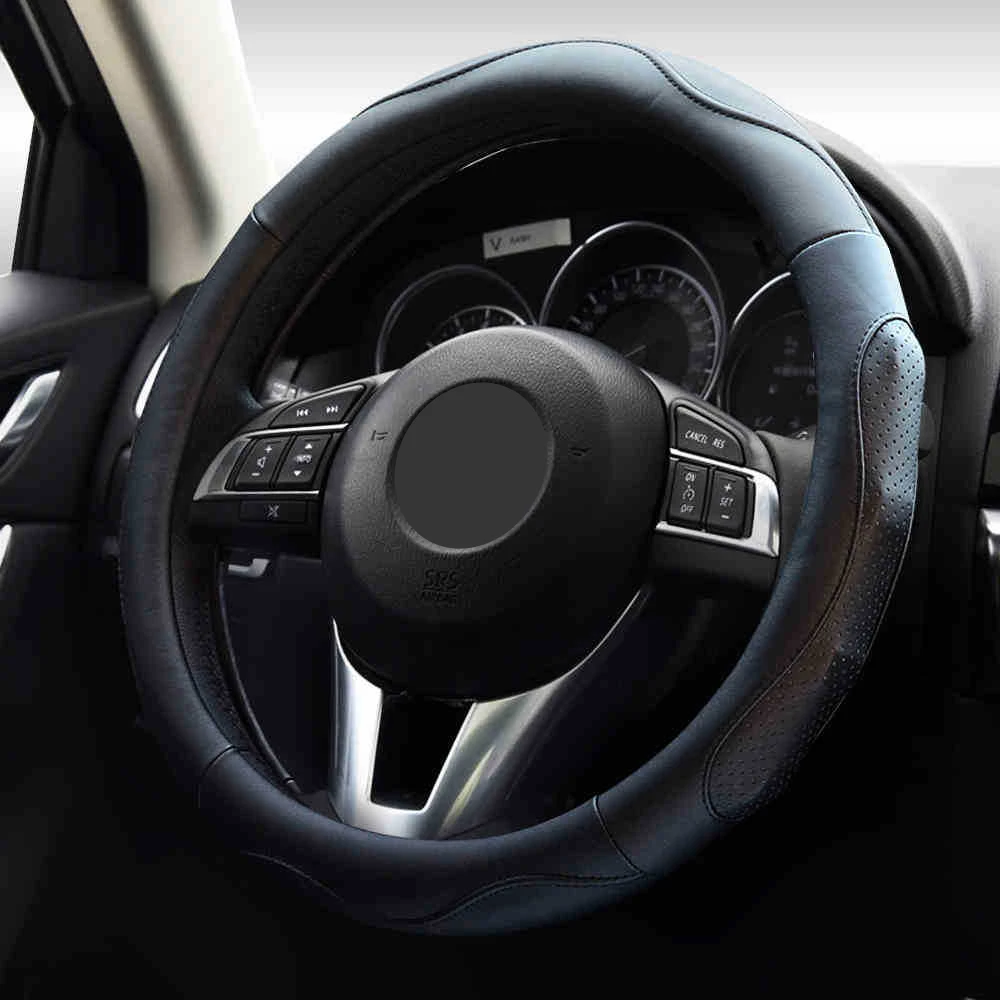 

Micro Fiber Leather Steering Wheel Covers General Steering Wheel Cover Four Seasons 37cm 38 cm Car Interior Accessories