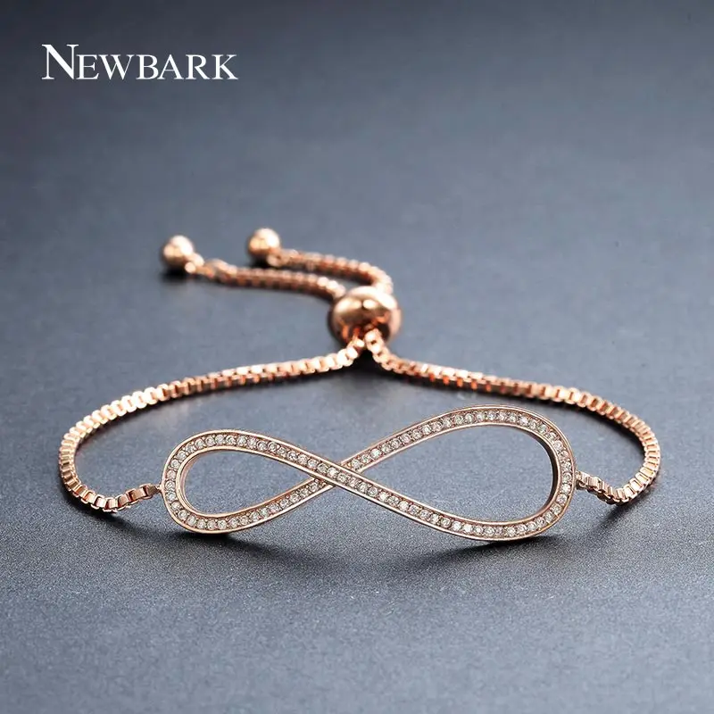 Newbark Бесконечность barcelet для девочек Micro кубического циркония очарование