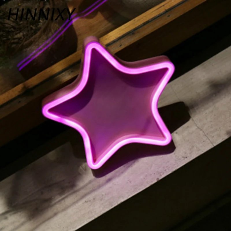 Hinnixy неоновый светильник с пятиконечной звездой украшение детской комнаты