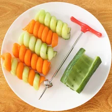 New Vegetables Spiral Knife Carving Tool Potato Carrot Cucumber Salad Chopper Manual Spiral Screw Slicer Cutter Spiralizer 2019 home used potato tower machine spiral carrot cucumber cutter