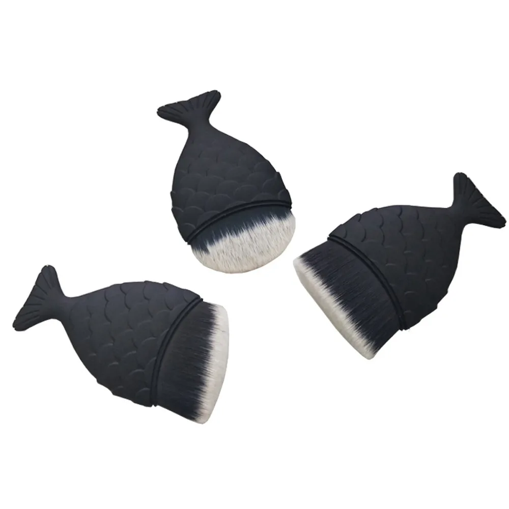 

1pcs Black Fish Scale Makeup Brush Fishtail Bottom Brush Oblique Head And Flat Hair Powder Cosmetic Brush kit pincel maquiagem
