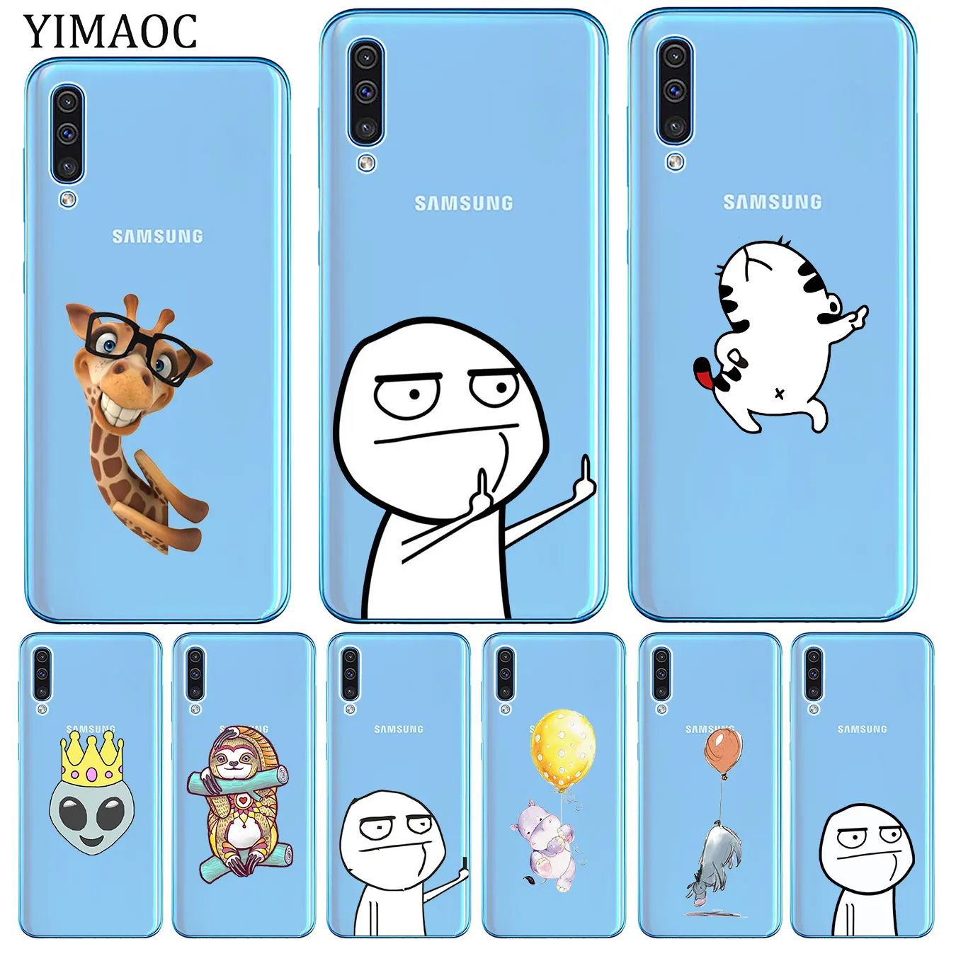 

meme face Middle Finger Funny Cartoon Lovers Soft Silicone Case for Samsung Galaxy A70 A60 A50 A40 A30 A20 A10 M10 M20 M30 M40